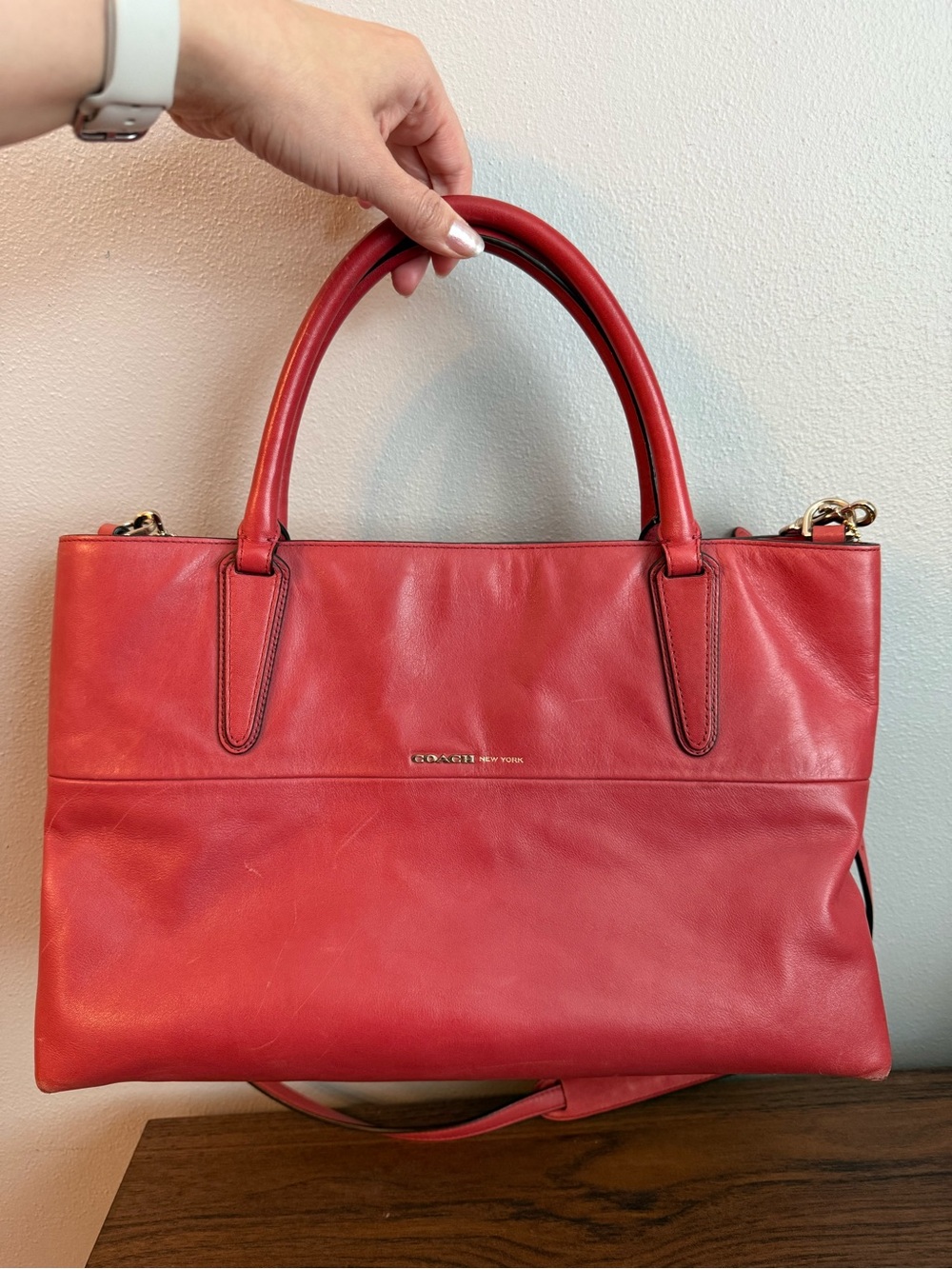 Coach Soft Borough Bag Nappa Leather Handbag Purse Shoulder Bag